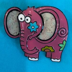 Pink Elephant brooch. So fun!
